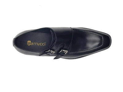 Carrucci Black Men's Double Monk straps Leather Shoe KS509-05