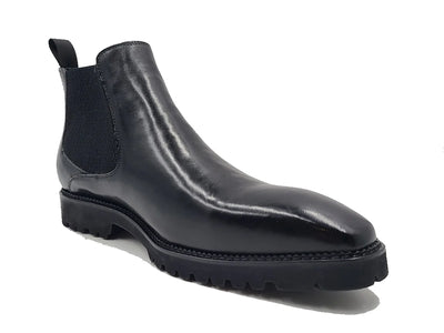 Carrucci Black Men's Patina Chelsea Boot Lug Sole Style No: KB480-102