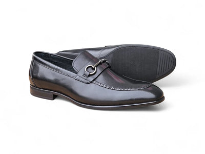 Carrucci Black Men's Slip-one Shoes Madison Bit Loafer KS223-12