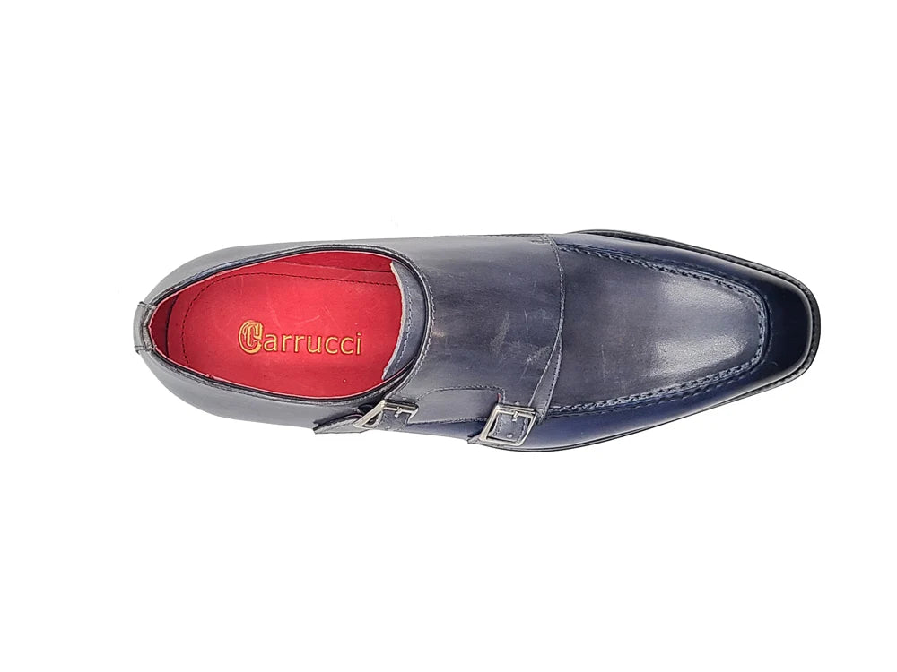 Carrucci Blue/Grey Double Monkstrap Tow-Tone Men display picture 2