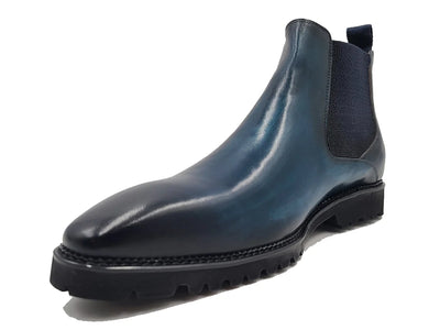 Carrucci Blue Men's Patina Chelsea Boot Lug Sole Style No: KB480-102