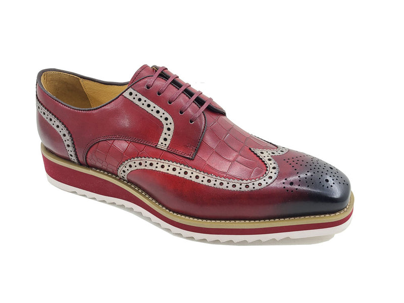 Carrucci Burgundy wingtip oxford men&