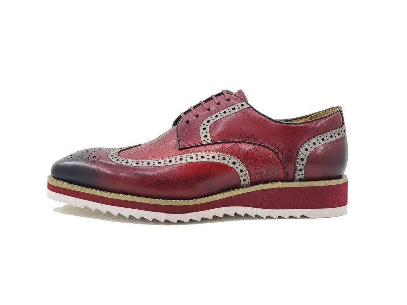 Carrucci Burgundy wingtip oxford men&