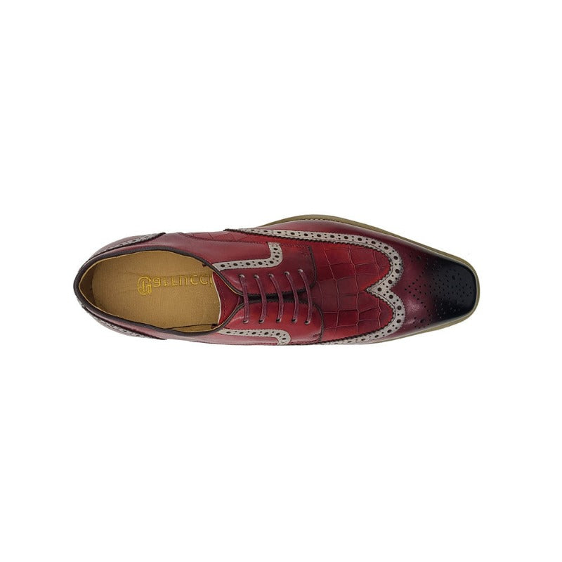 Carrucci Burgundy wingtip oxford men&