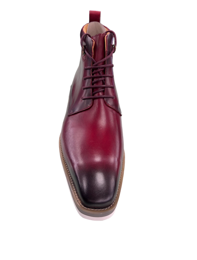 Carrucci Burnished Burgundy Calfskin Lace-Up Men's Casual Boot KB515-16