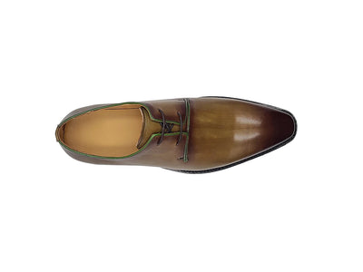 Carrucci Olive Lace-Up Shoes Oxford Genuine Leather Whole Cut Derby with Lug Sole