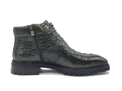 Carrucci Olive Men's Embossed Alligator Brogue Boot Style No: KB516-50