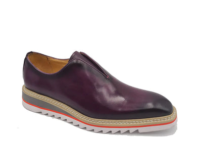 Carrucci Purple Slip-On Men's Casual Loafer with Contrast Color Style KS550-08