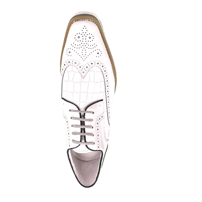 Carrucci White Lace-Up shoes wingtip oxford Genuine Leather Loafers