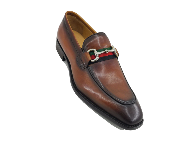 Carrucci cognac calfskin leather men&