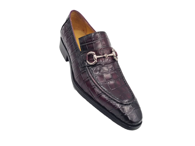 Carrucci purple embossed leather men&