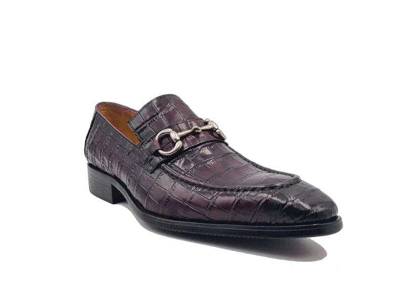 Carrucci purple embossed leather men&