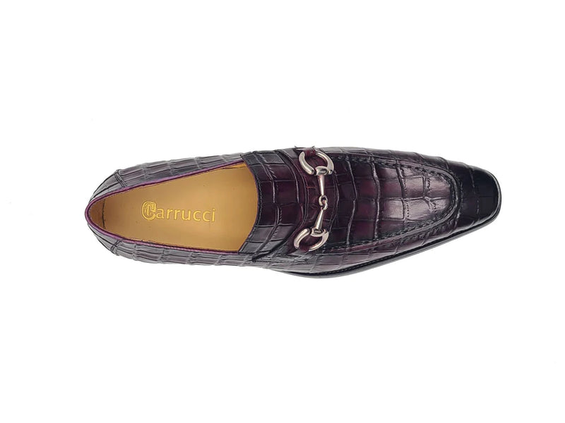 Carrucci purple embossed leather men&