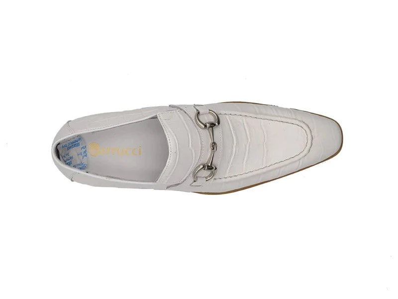 Carrucci white embossed leather men&