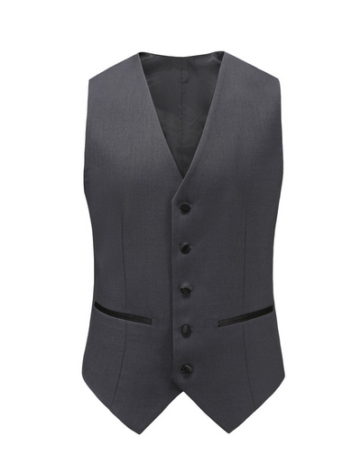 Charcoal Grey Men's Slim-Fit Tuxedo Single Breasted Shawl Lapel Vested TX-300 - DESIGN MENSWEAR