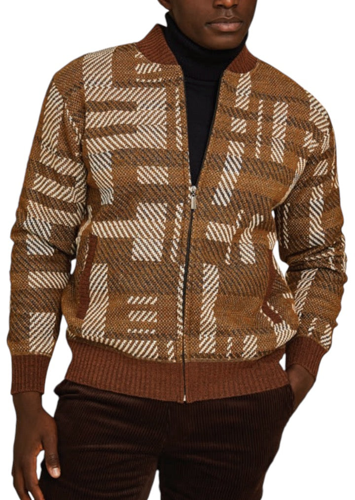 Cognac Brown Plaid Men&