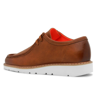 Cognac Men's Lace-Up Shoes TAYNO Leather Moc Toe Oxford Casual Sneaker the Haulover