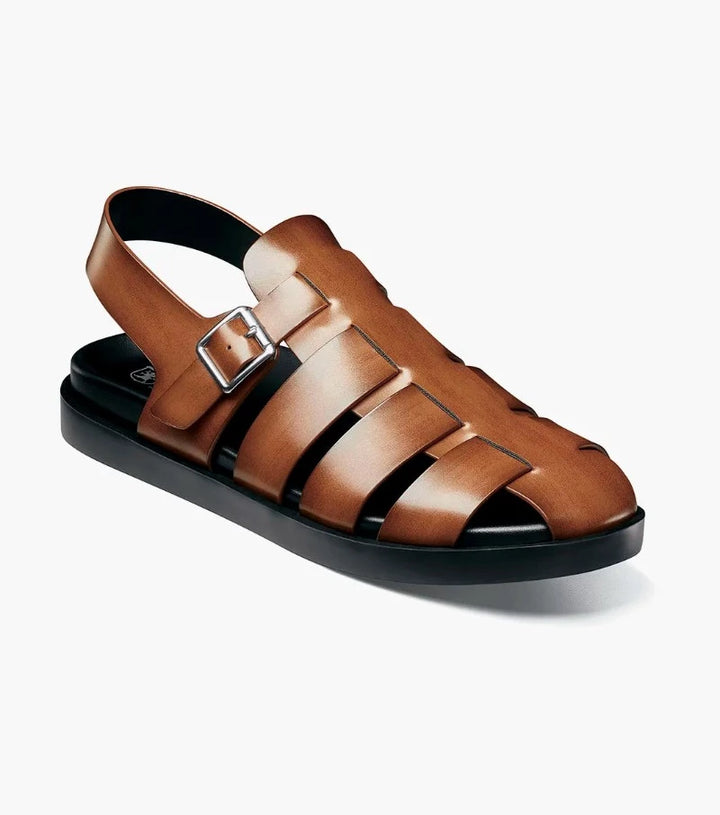 Men\'s Cognac  Imported Faux Leather Montego Slingback Buckle Sandal Men main image 2