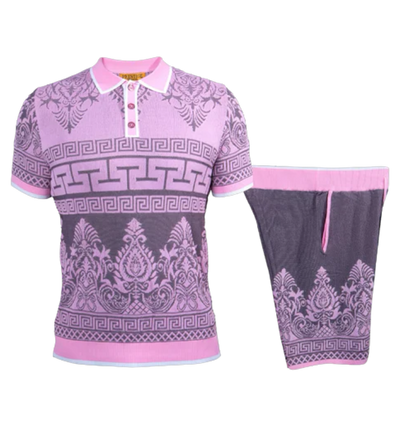 Prestige Pink Summer Outfit Polo Shirt and Short Set Style No: CKJ-259