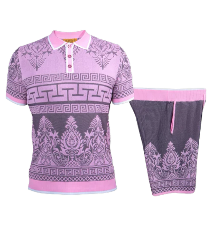 Prestige Pink Summer Outfit Polo Shirt and Short Set Style No: CKJ-259