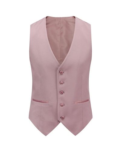 Dusty Rose Pink Men's Tuxedo Slim-Fit Single Breast One Button Vested TX-300