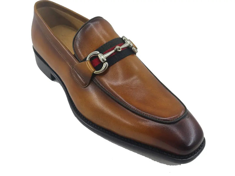 Carrucci cognac calfskin leather men&