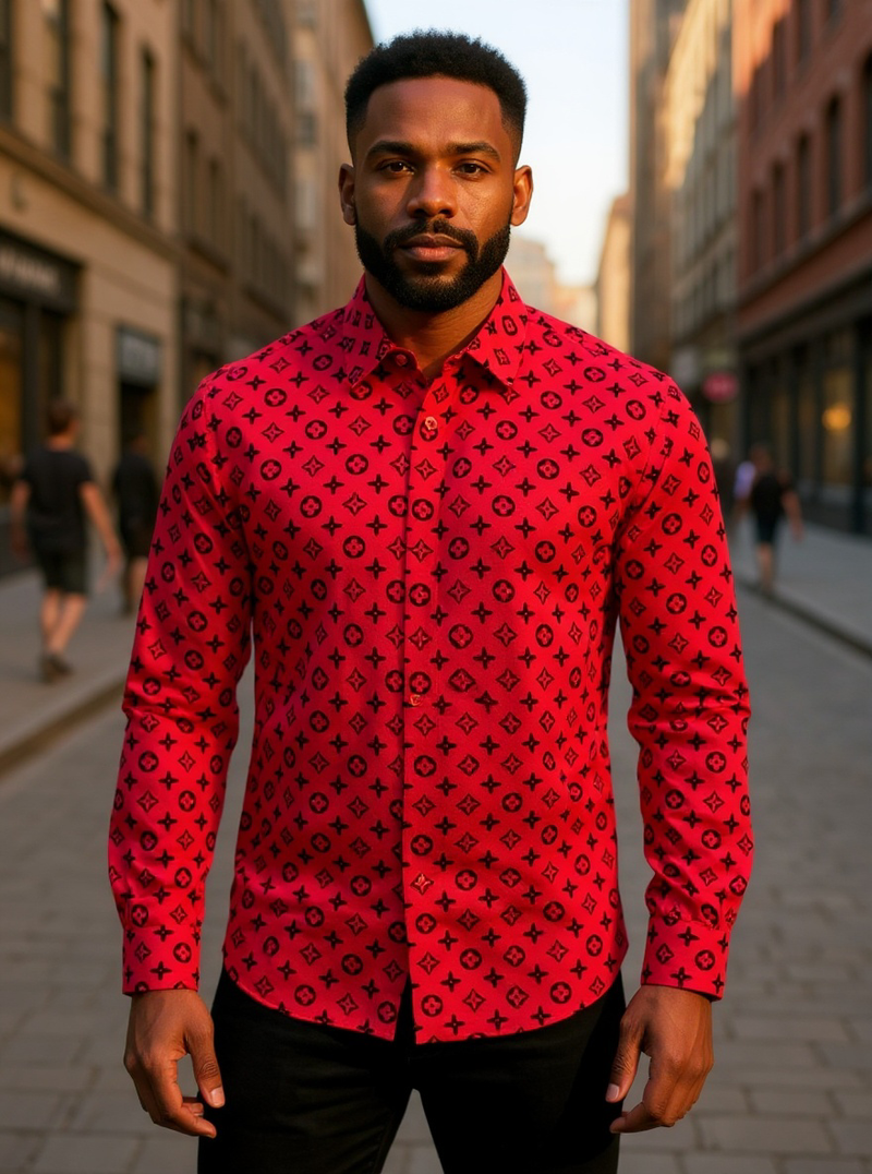 Red and Black Printed Men&