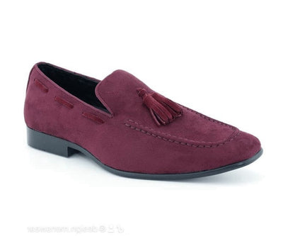 Emperor Men's Burgundy Slip-on Suede Tassel Loafer Dress Casual Shoes