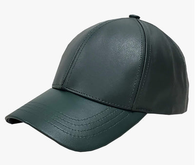 Emstate Hunter Green Men's Genuine Cowhind Leather Adjustable Baseball Cap