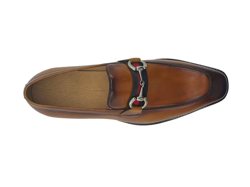 Carrucci cognac calfskin leather men&
