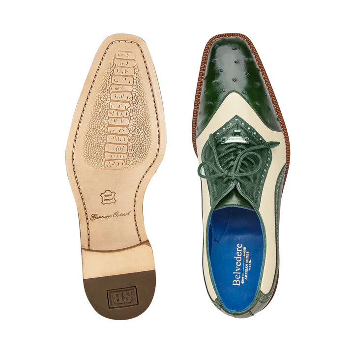 Forst Green/Cream Belvedere Sesto Wingtip Lace-Up Men&