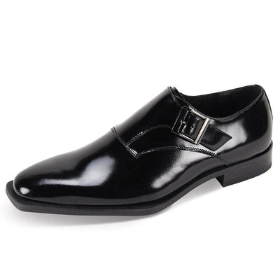 Giovanni Black Men's Monkstrap Dress Shoe Genuine Leather Style-STERLING