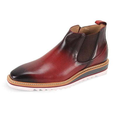 Giovanni Burgundy Men's Slip-on Casual Boot Side Zipper Rubber Sole Style No: ROYCE