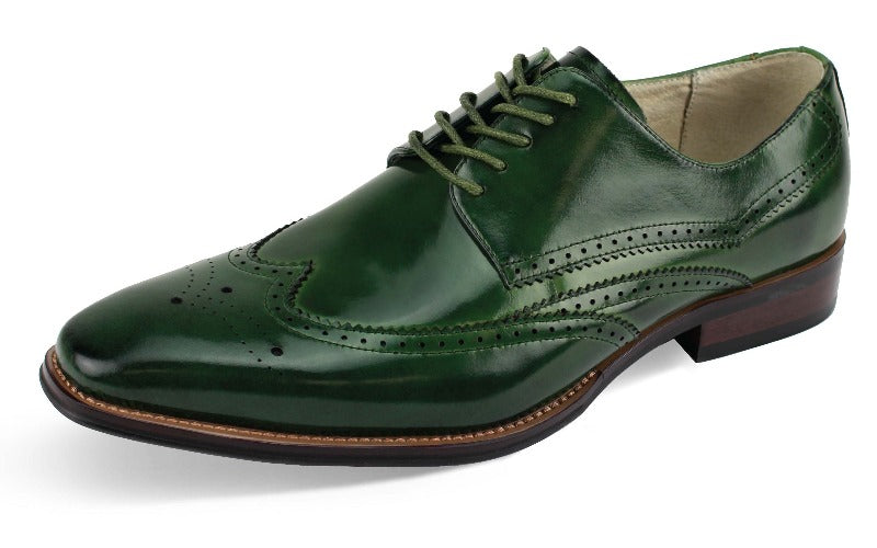 Giovanni Green Wingtips Lace-up Men&