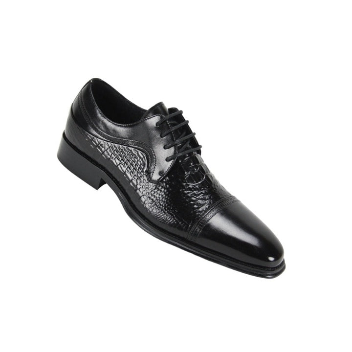 GIOVANNI MEN\'S BLACK MASON LEATHER LACE UP DRESS SHOE ALLIGATOR STYLE. mattias-ch_brown.jpg main image 4