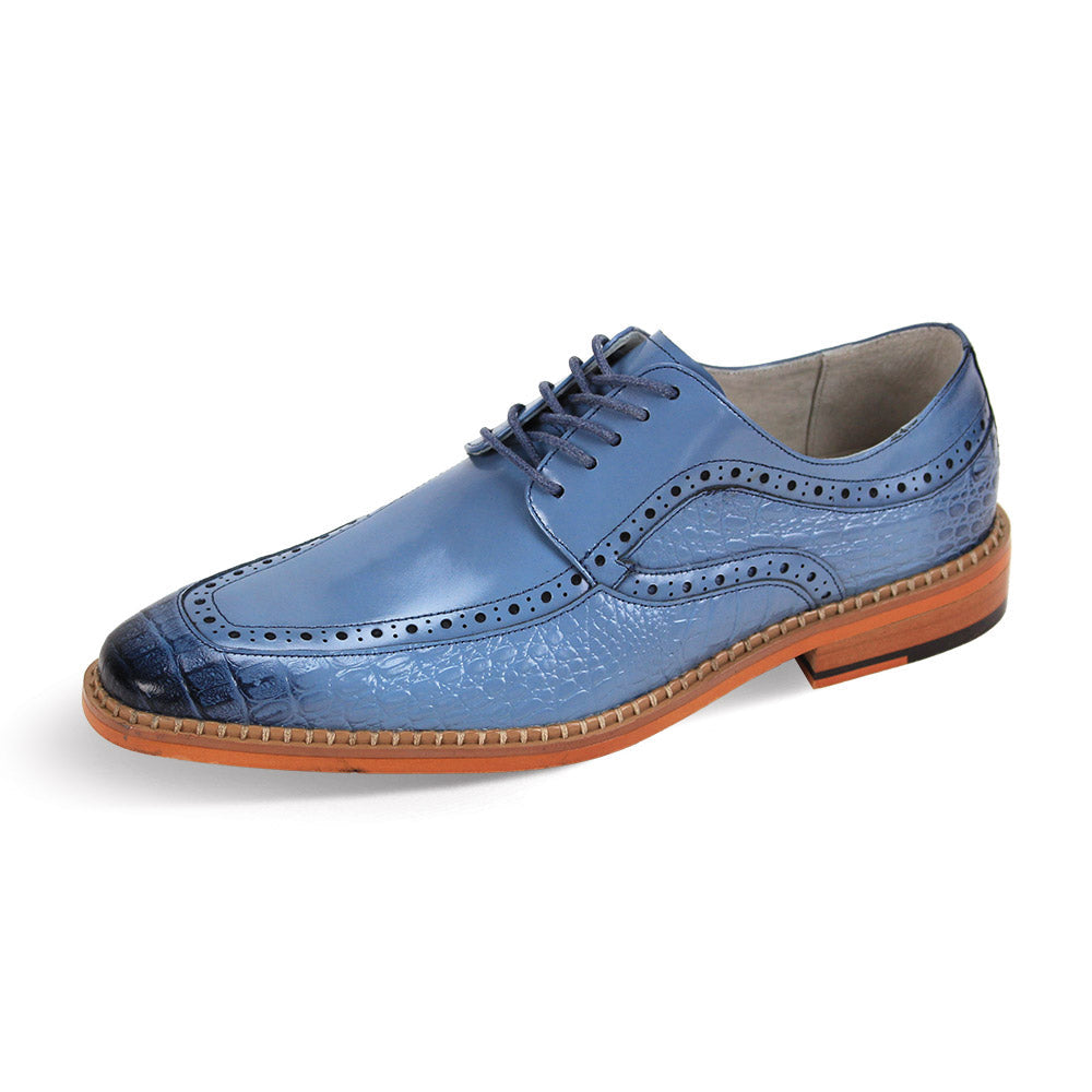 Giovanni Light Blue Men's Lace-Up Dress Shoes Croc Print Style-TERENCE DESIGN MENSWEAR Giovanni Light Blue Men's Lace-Up Dress Shoes Croc Print Style-TERENCE DESIGN MENSWEAR