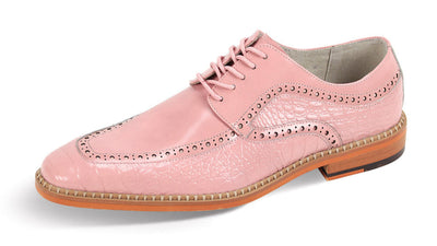 Giovanni Pink Men's Lace-Up Dress Shoes Croc Print Style-TERENCE