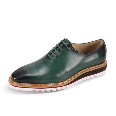 Giovanni Green Men's Oxford Lace-up Leather Shoes Rubber Sole