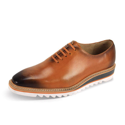 Giovanni Tan Men's Oxford Lace-up Leather Shoes Rubber Sole