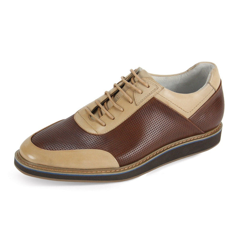 Brown and Tan Sneakers Genuine Leather men&