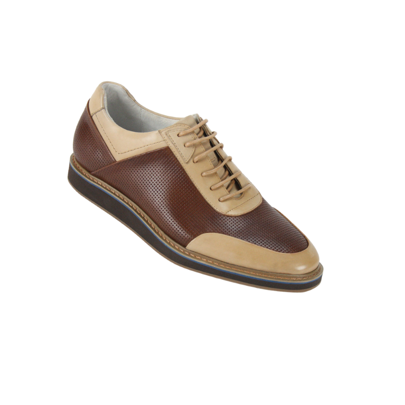 Brown and Tan Sneakers Genuine Leather men&