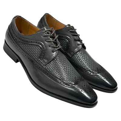 Gray Men's Two-Tone Wingtip Oxford Lace-Up Shoes Style-7068