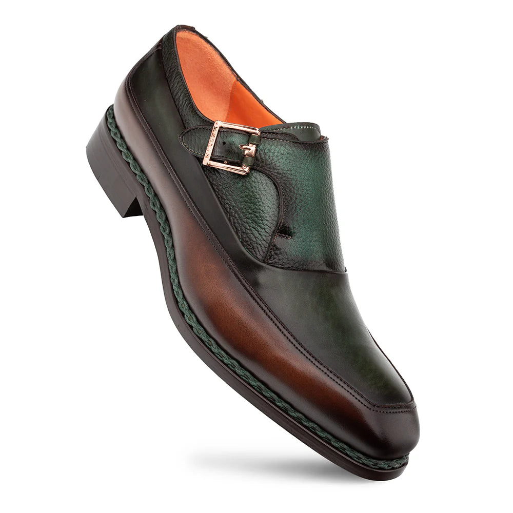 Mezlan Two Tone Monk strap Leather Brown Shoes Sz 8.5 Mezlan Phoenix 16505 Cap Toe Monk Strap Men main image 2