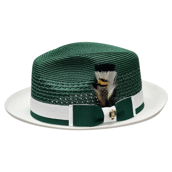 Green and White Bruno Capelo Men's Straw hat Belvedere Fashion Design ...