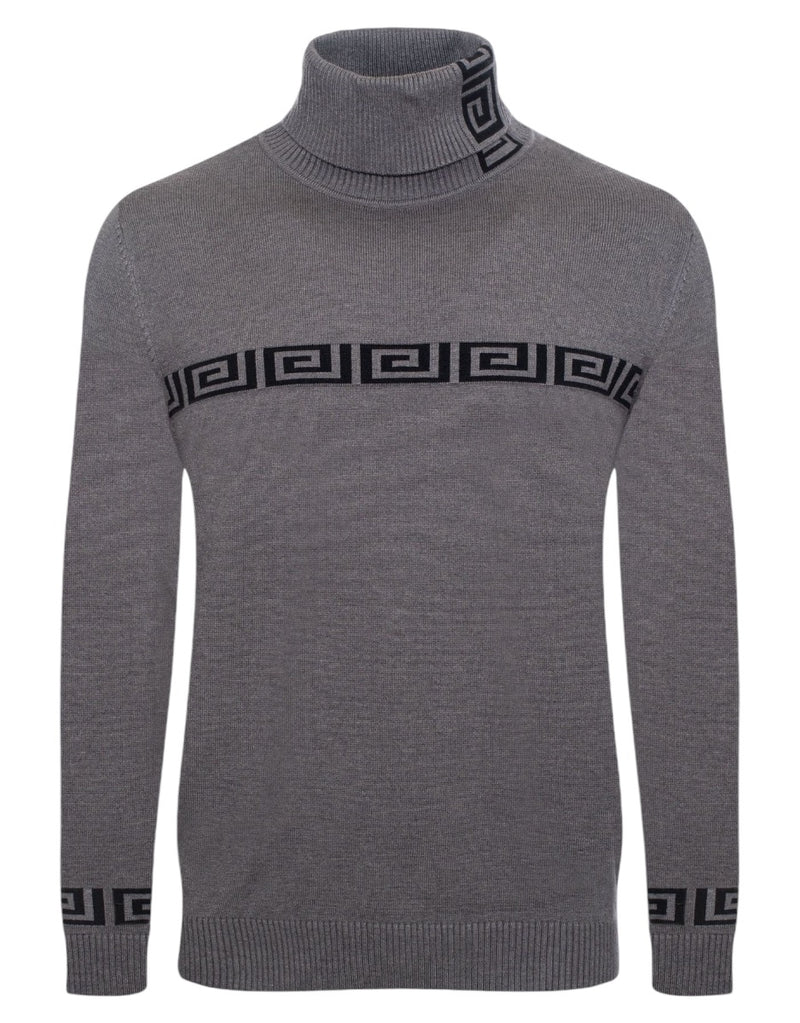 Grey Greek Key Italian Designer Men&