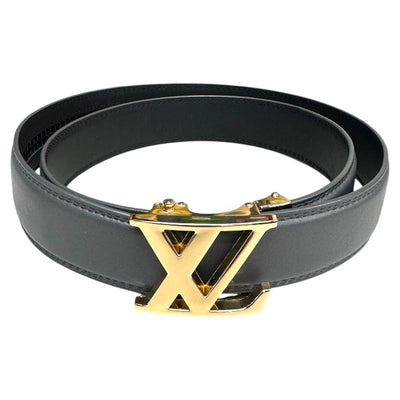 Grey Men's Luxury Belt Genuine Leather Gold Buckle