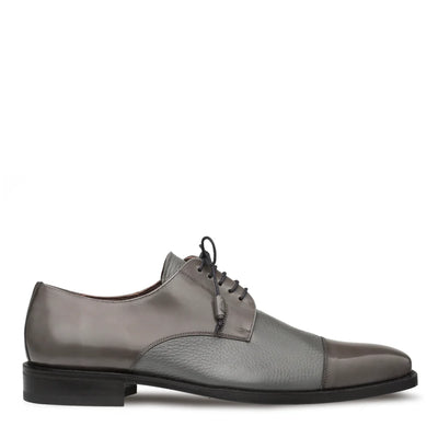 Gray Mezlan Soka Cap-toe Men's Lace-Up Dress Shoes Genuine Leather