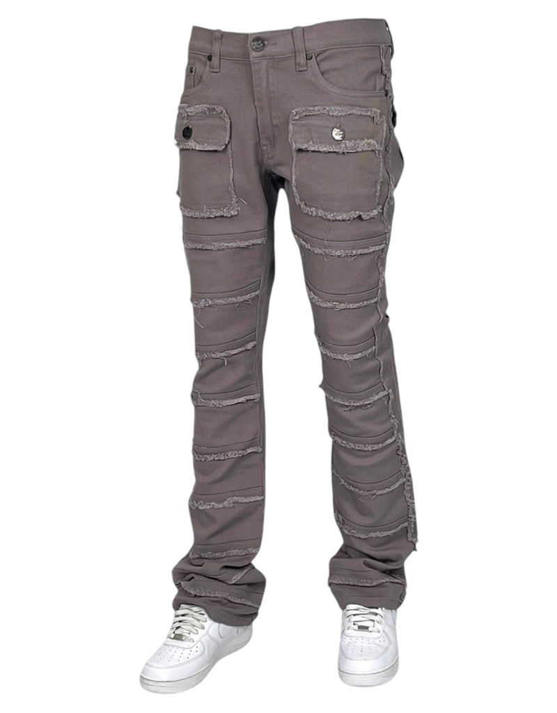 Grey Stacked Jeans Men&