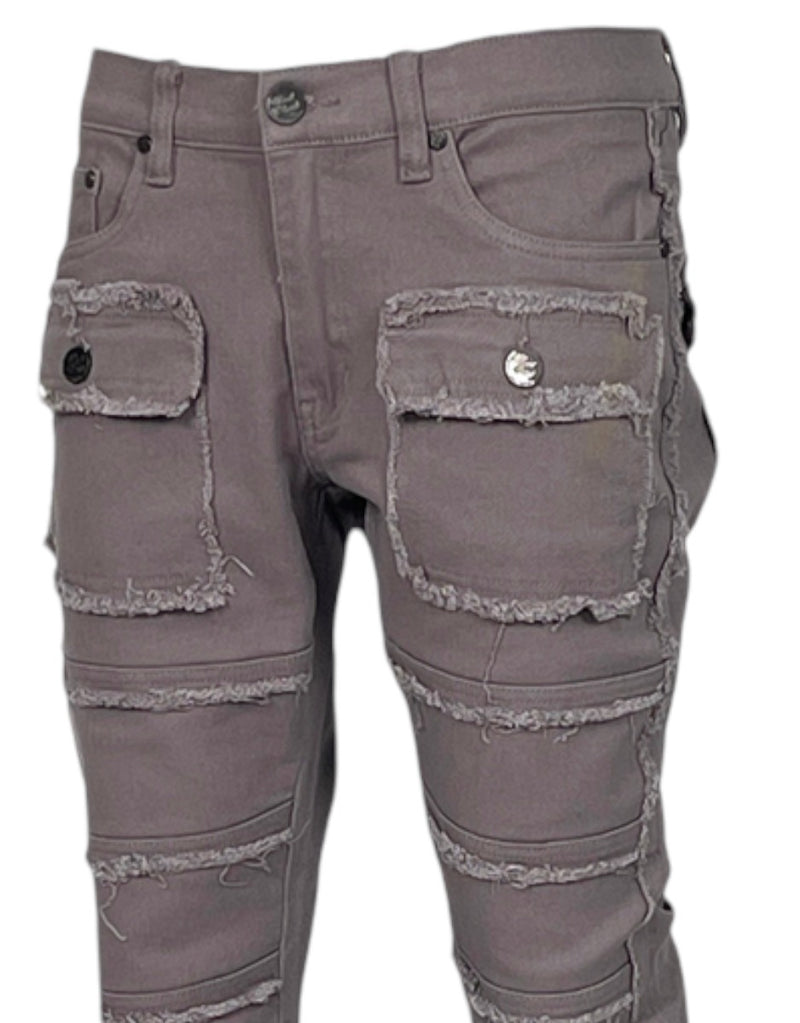 Grey Stacked Jeans Men&