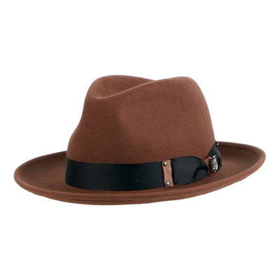 Brown Steven Land Men's Wool Fedora Felt Winter Hat-The Brooklyn